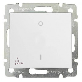 Выключатель одноклавишный двухполюсный Legrand Valena 10A 250V IP44 белый 770092