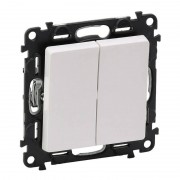 Выключатель двухклавишный Legrand Valena Life 10A 250V белый 752405
