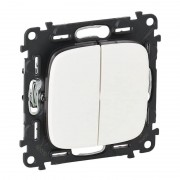 Выключатель двухклавишный Legrand Valena Allure 10A 250V белый 752705