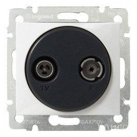 Розетка TV-R оконечная Legrand Valena белая 774433