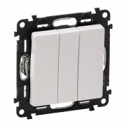 Выключатель трехклавишный Legrand Valena Life 10A 250V белый 752403