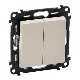Выключатель двухклавишный Legrand Valena Life 10A 250V слоновая кость 752505