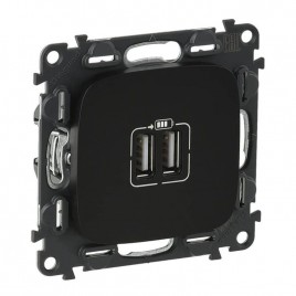 Розетка USB двойная Legrand Valena Allure 240V/5V 1500mA антрацит 754998
