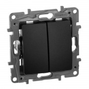 Выключатель двухклавишный Legrand Etika 10A 250V антрацит 672602