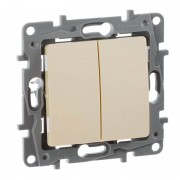 Выключатель двухклавишный Legrand Etika 10A 250V слоновая кость 672302