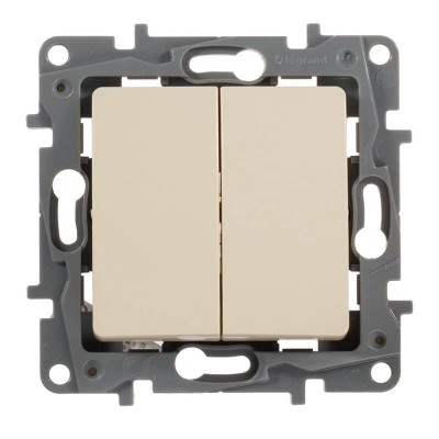 Выключатель двухклавишный Legrand Etika 10A 250V слоновая кость 672302 - изображение 2 Выключатель двухклавишный Legrand Etika 10A 250V слоновая кость 672302 - изображение 2