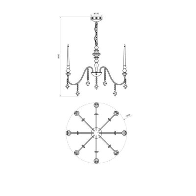 Подвесная люстра Lucia Tucci Maya 4450.8 Chrome - изображение 2 Подвесная люстра Lucia Tucci Maya 4450.8 Chrome - изображение 2