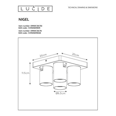 Спот Lucide Nigel 09929/20/16 - изображение 2 Спот Lucide Nigel 09929/20/16 - изображение 2