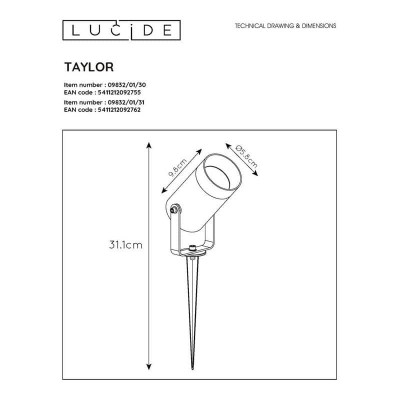 Уличный светильник Lucide Taylor 09832/01/31 - изображение 2 Уличный светильник Lucide Taylor 09832/01/31 - изображение 2