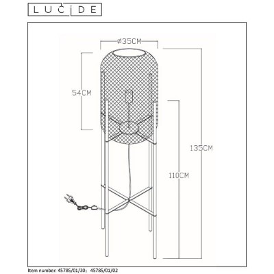Торшер Lucide Mesh 45785/01/02 - изображение 4 Торшер Lucide Mesh 45785/01/02 - изображение 4