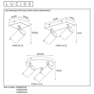 Спот Lucide Grony 17998/15/30 - изображение 3 Спот Lucide Grony 17998/15/30 - изображение 3