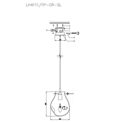 Подвесной светильник Lumien Hall Nertus LH4111/1P-CR-SL - изображение 2 Подвесной светильник Lumien Hall Nertus LH4111/1P-CR-SL - изображение 2