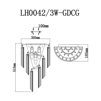 Настенный светильник Lumien Hall Гарленда LH0042/3W-GDCG - изображение 5 Настенный светильник Lumien Hall Гарленда LH0042/3W-GDCG - изображение 5