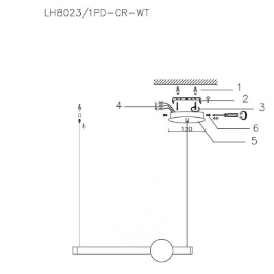 Подвесной светодиодный светильник Lumien Hall Greniya LH8023/1PD-CR-WT - изображение 2 Подвесной светодиодный светильник Lumien Hall Greniya LH8023/1PD-CR-WT - изображение 2