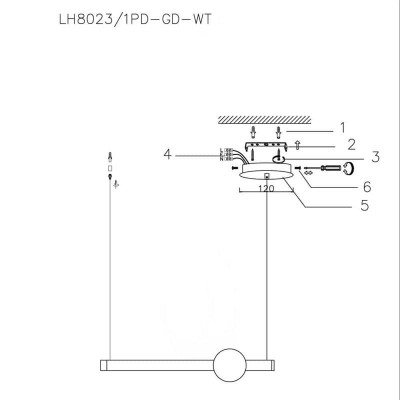 Подвесной светодиодный светильник Lumien Hall Greniya LH8023/1PD-GD-WT - изображение 2 Подвесной светодиодный светильник Lumien Hall Greniya LH8023/1PD-GD-WT - изображение 2