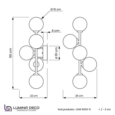 Настенный светильник Lumina Deco Marsiada LDW 6033-5 F.GD - изображение 3 Настенный светильник Lumina Deco Marsiada LDW 6033-5 F.GD - изображение 3