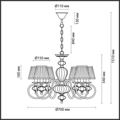Подвесная люстра Odeon Light Medea 4186/6 - изображение 2 Подвесная люстра Odeon Light Medea 4186/6 - изображение 2