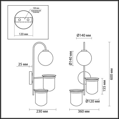 Настенный светильник Odeon Light Flower 4681/1W - изображение 3 Настенный светильник Odeon Light Flower 4681/1W - изображение 3