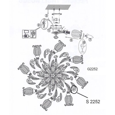 Потолочная люстра Odeon Light Ameli 2252/8C - изображение 2 Потолочная люстра Odeon Light Ameli 2252/8C - изображение 2
