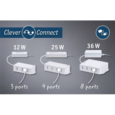 Трансформатор на 8 мебельных светильника Paulmann Clever Connect 12V 36W IP20 99948 - изображение 4 Трансформатор на 8 мебельных светильника Paulmann Clever Connect 12V 36W IP20 99948 - изображение 4
