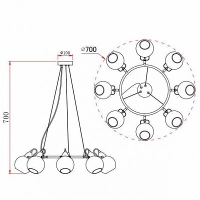 Подвесная люстра Rivoli Agnesa 4056-208 Б0047314 - изображение 2 Подвесная люстра Rivoli Agnesa 4056-208 Б0047314 - изображение 2