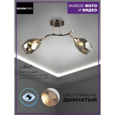 Потолочная люстра Seven Fires Koul SF3329/2C-CF-FGD-SMK - изображение 2 Потолочная люстра Seven Fires Koul SF3329/2C-CF-FGD-SMK - изображение 2