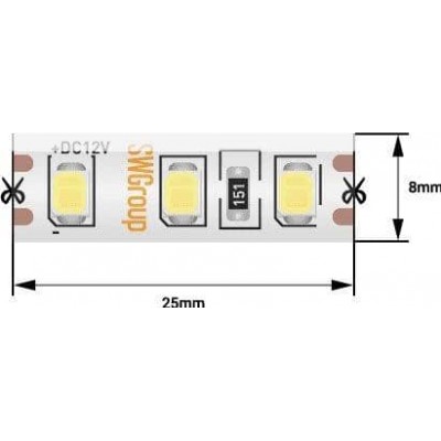 Светодиодная влагозащищенная лента SWG 9,6W/m 120LED/m 2835SMD теплый белый 5M 001697 - изображение 2 Светодиодная влагозащищенная лента SWG 9,6W/m 120LED/m 2835SMD теплый белый 5M 001697 - изображение 2