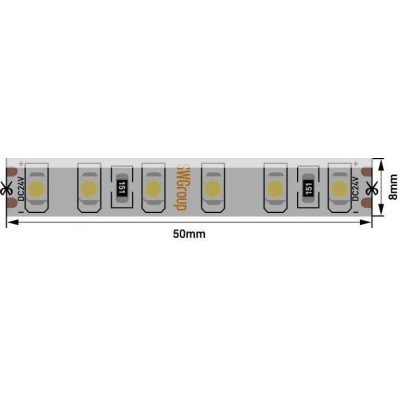 Светодиодная влагозащищенная лента SWG 9,6W/m 120LED/m 3528SMD холодный белый 5M 003592 - изображение 2 Светодиодная влагозащищенная лента SWG 9,6W/m 120LED/m 3528SMD холодный белый 5M 003592 - изображение 2