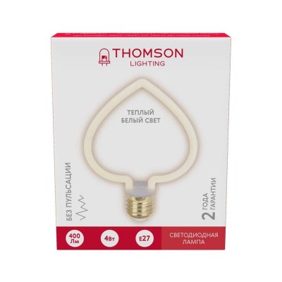 Лампа светодиодная филаментная Thomson E27 4W 2700K трубчатая матовая TH-B2405 - изображение 4 Лампа светодиодная филаментная Thomson E27 4W 2700K трубчатая матовая TH-B2405 - изображение 4