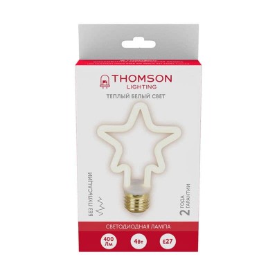 Лампа светодиодная филаментная Thomson E27 4W 2700K трубчатая матовая TH-B2392 - изображение 4 Лампа светодиодная филаментная Thomson E27 4W 2700K трубчатая матовая TH-B2392 - изображение 4
