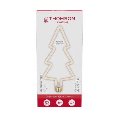 Лампа светодиодная филаментная Thomson E27 8W 2700K трубчатая матовая TH-B2406 - изображение 6 Лампа светодиодная филаментная Thomson E27 8W 2700K трубчатая матовая TH-B2406 - изображение 6