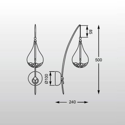 Бра Zumaline Perle W0226-01A-F4RK - изображение 2 Бра Zumaline Perle W0226-01A-F4RK - изображение 2